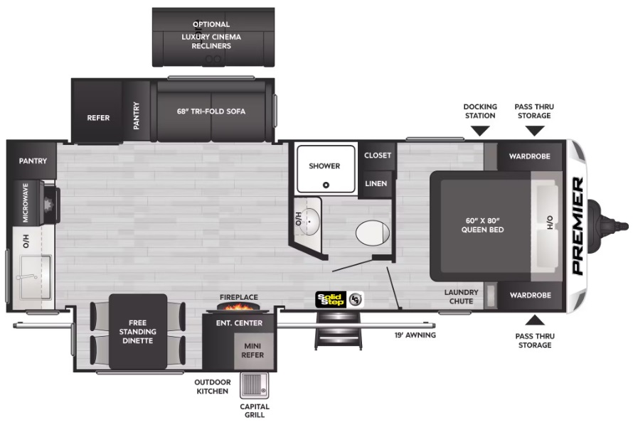 2023 KEYSTONE PREMIER 25RKPR, , floor-plans-day image number 0